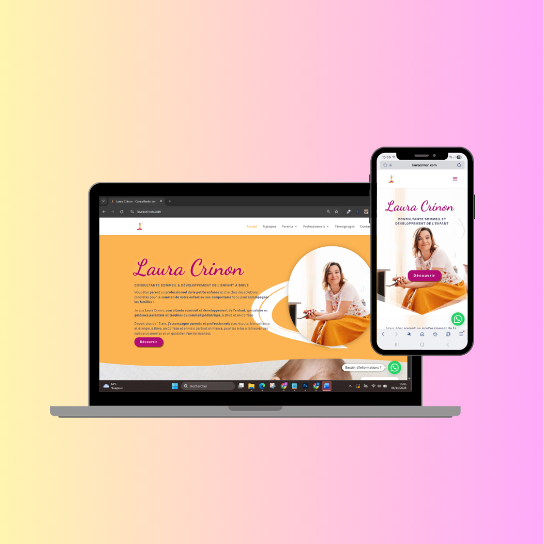 site vitrine pour laura crinon consultante en développement de l'enfant