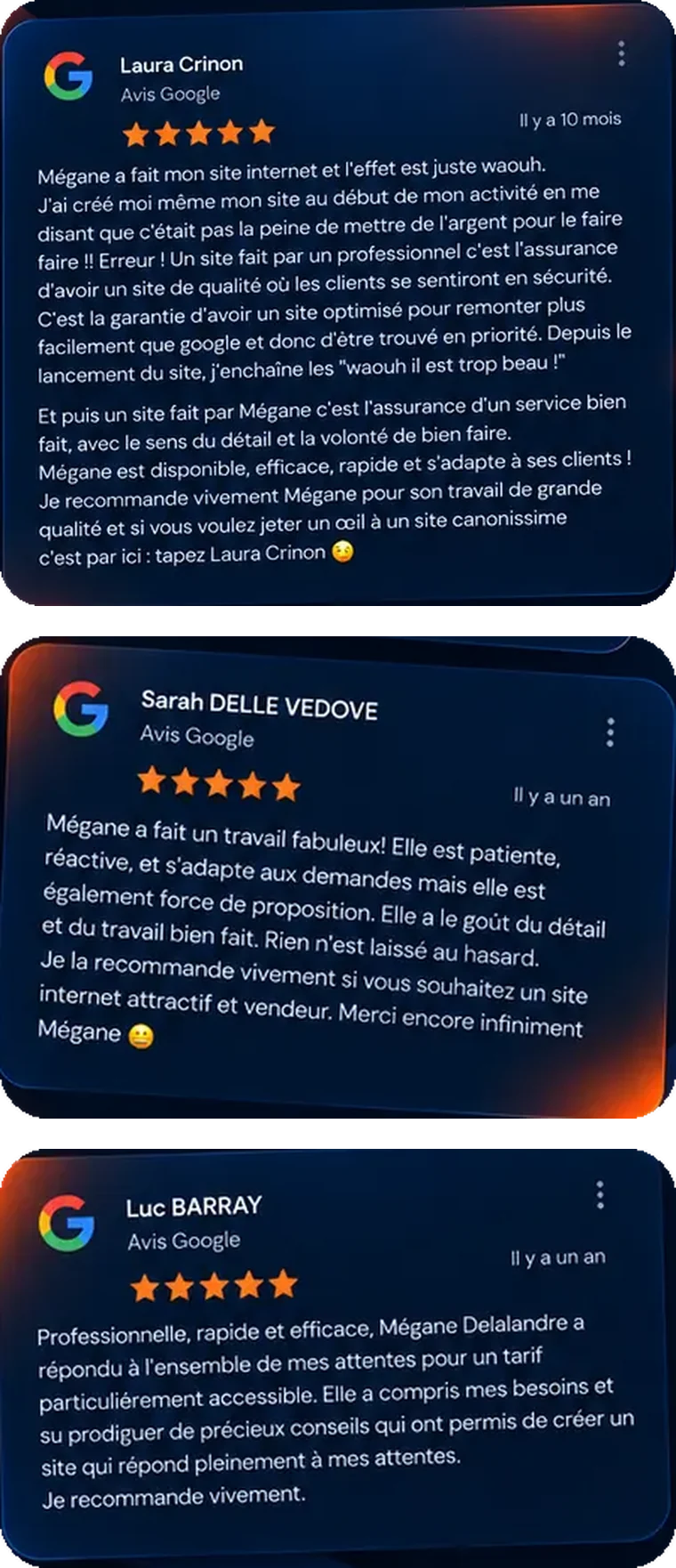 avis google mégane delalandre site web mobile